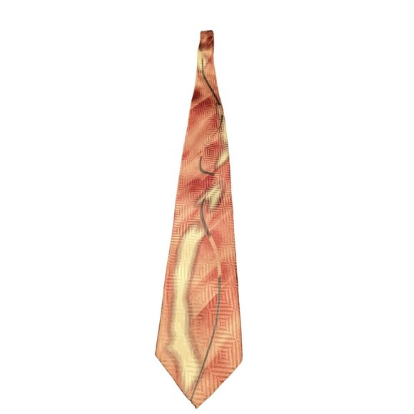 Alberto Zerra 100% Silk Handmade Tie Pink Gray White Abstract Print aprox 58"x4" - Picture 2 of 5